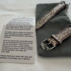 Michele 18mm silver watch strap